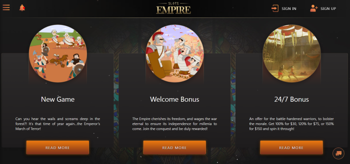 Slots Empire Casino, Slots Empire Free Spins, Slots Empire Casino review, free spins, no deposit bonus, Casino free, casino bonus, $15 No Deposit Bonus / Slots Empire