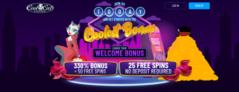 Casino 50 Free , CoolCat Casino Review, Free spins, no deposit bonus, Casino bonus, Best Casino, Beast casino reviews.