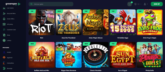 GreenSpin Casino, Best Bonus Casino No Deposit, free daily spins no deposit, GreenSpin Casino bonus review, greenspin-casino-jackpot, greenspin casino no deposit codes, greenspin logo, registration-greenspin-casino-account-greenspin-lobby-screenshot, GreenSpin-exclusive-offers, Greenspin-Casinos-Loyalty-Program, free spins, no deposit bonus, welcome bonus, casino bonus, pokie wins